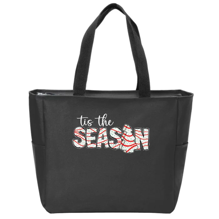 Tis The Season Christmas Lights Tree Cakes Debbie Groovy Zip Tote Bag