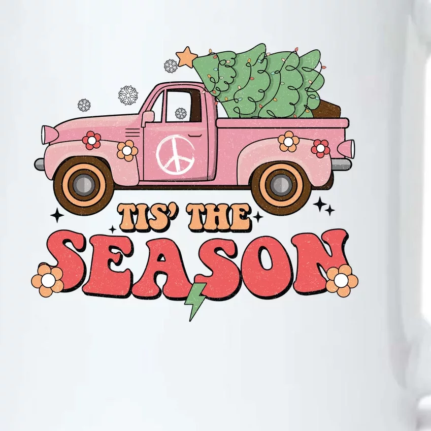 Tis The Season Retro Truck Christmas Black Color Changing Mug