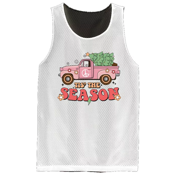 Tis The Season Retro Truck Christmas Mesh Reversible Basketball Jersey Tank