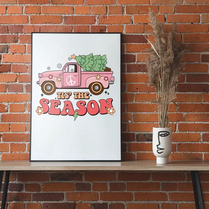 Tis The Season Retro Truck Christmas Poster