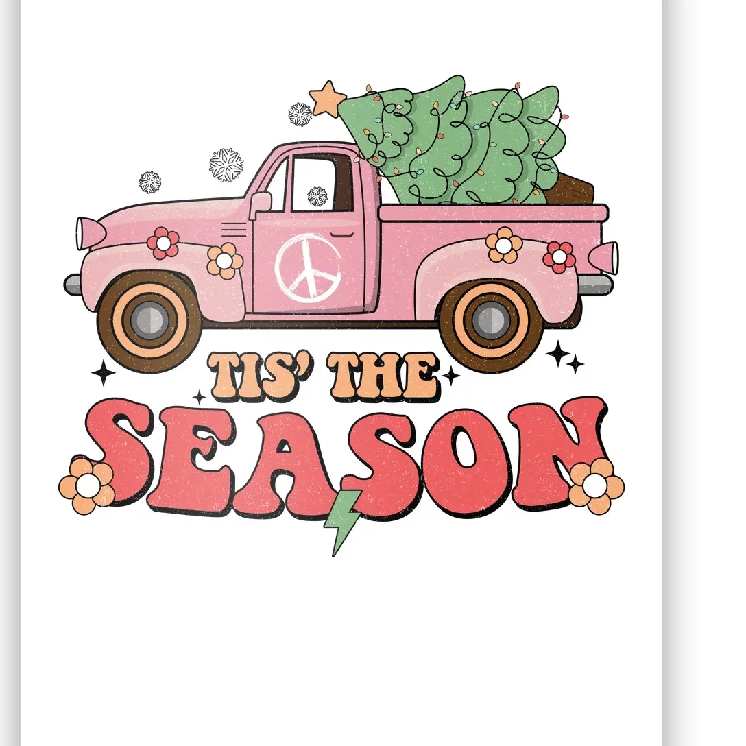 Tis The Season Retro Truck Christmas Poster