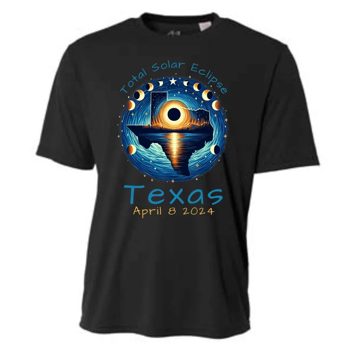 Texas Total Solar Eclipse April 8 2024 Texas Solar Eclipse Cooling Performance Crew T-Shirt