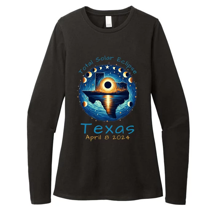 Texas Total Solar Eclipse April 8 2024 Texas Solar Eclipse Womens CVC Long Sleeve Shirt