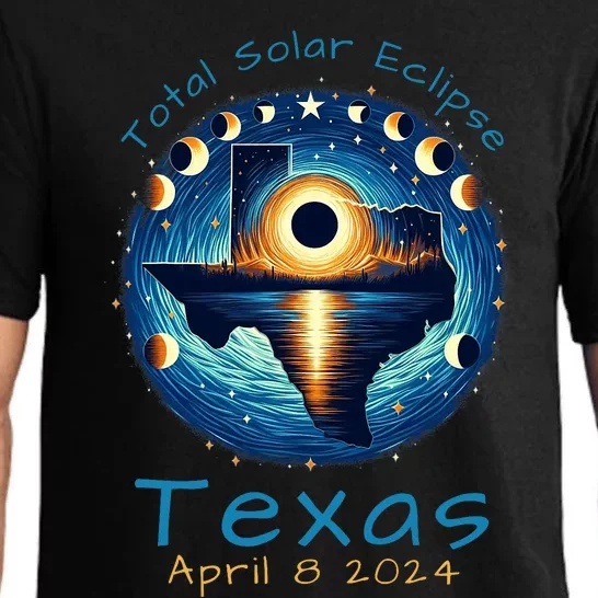 Texas Total Solar Eclipse April 8 2024 Texas Solar Eclipse Pajama Set