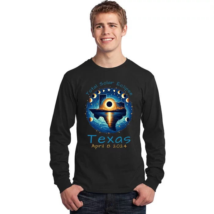 Texas Total Solar Eclipse April 8 2024 Texas Solar Eclipse Tall Long Sleeve T-Shirt