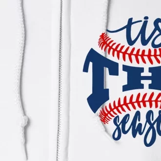 Tis The Season Baseball Softball Lovers Full Zip Hoodie