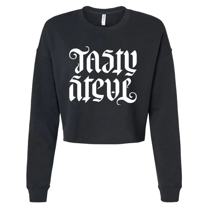 Teno.Gg Tasty Steve Ambigram Cropped Pullover Crew