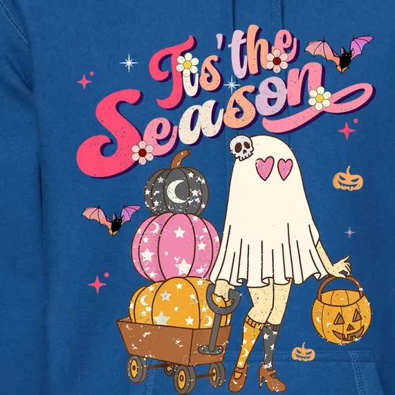 Tis' The Season Pumpkin Boo 60s 70s Hippie Halloween Costume Gift Premium Hoodie