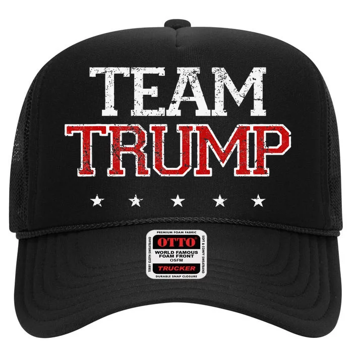 Team Trump Shirts Maga Trump Support Republican High Crown Mesh Trucker Hat