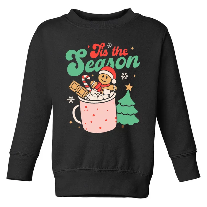 Tis The Season Christmas Hot Cocoa Gingerbread Cookie Pajama Toddler Sweatshirt