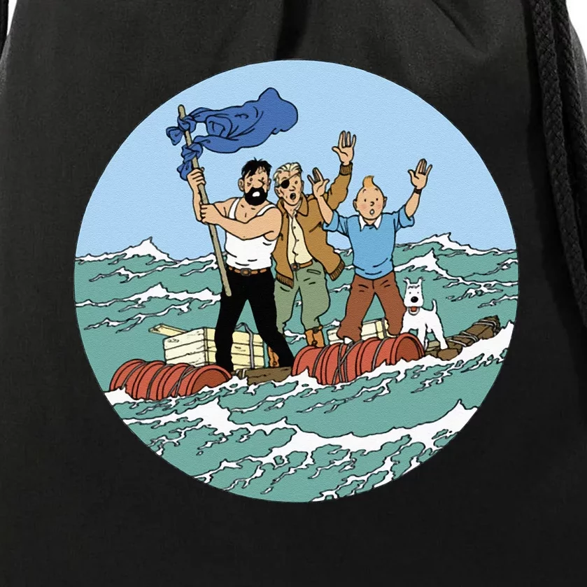 Tin Tin Sea Adventure With Captain Haddock Drawstring Bag