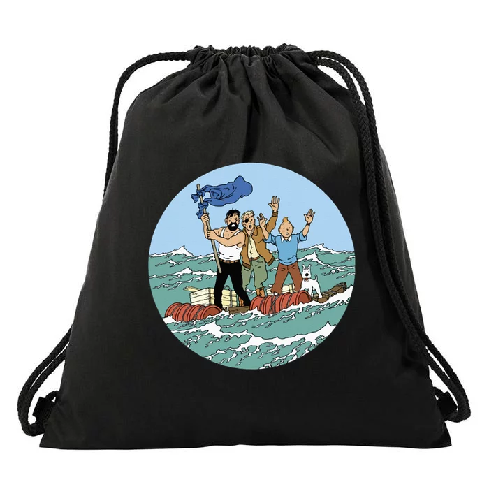 Tin Tin Sea Adventure With Captain Haddock Drawstring Bag