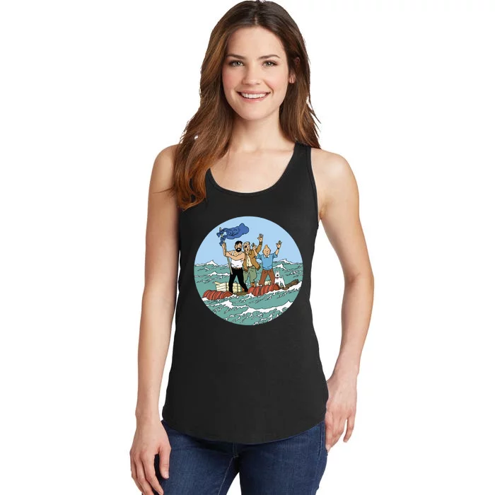 Tin Tin Sea Adventure With Captain Haddock Ladies Essential Tank