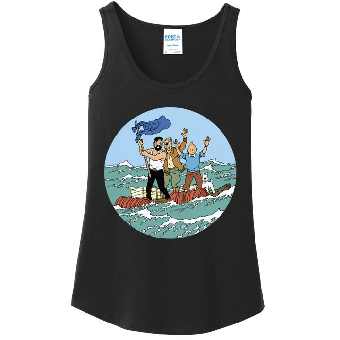 Tin Tin Sea Adventure With Captain Haddock Ladies Essential Tank