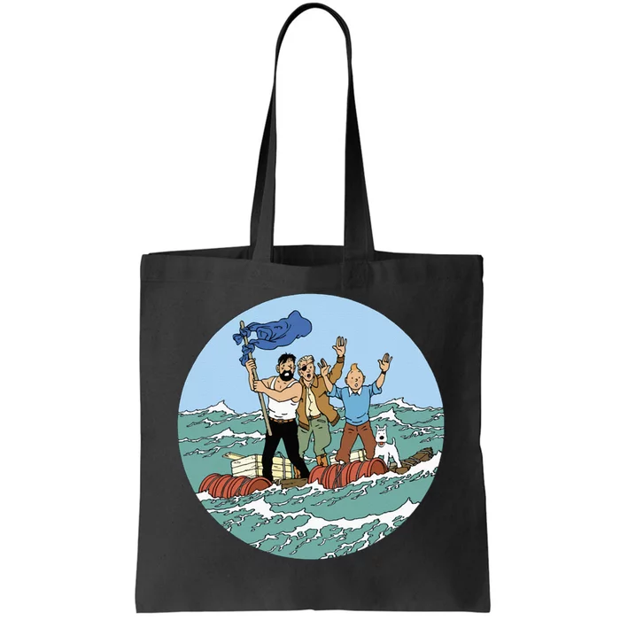 Tin Tin Sea Adventure With Captain Haddock Tote Bag