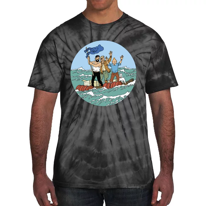 Tin Tin Sea Adventure With Captain Haddock Tie-Dye T-Shirt