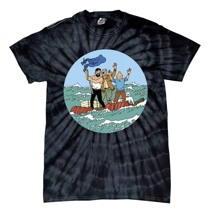 Tin Tin Sea Adventure With Captain Haddock Tie-Dye T-Shirt