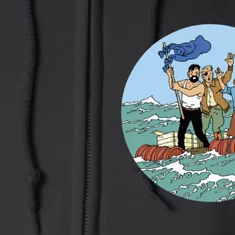 Tin Tin Sea Adventure With Captain Haddock Full Zip Hoodie