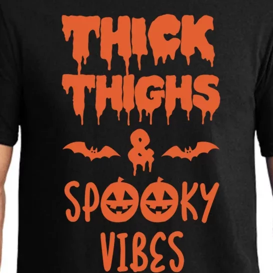 Thick Thighs Spooky Vibes Halloween Gift Pajama Set