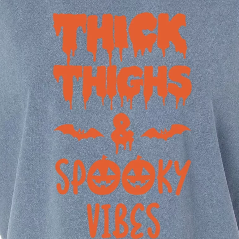 Thick Thighs Spooky Vibes Halloween Gift Garment-Dyed Women's Muscle Tee