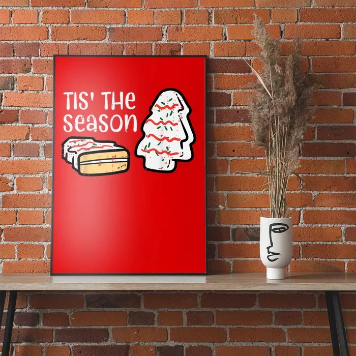 Tis The Season Christmas Tree Cake Xmas Poster