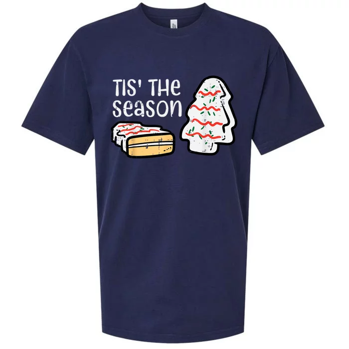 Tis The Season Christmas Tree Cake Xmas Sueded Cloud Jersey T-Shirt