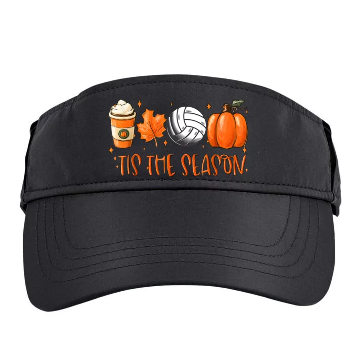 Tis The Season Pumpkin Leaf Latte Fall Volleyball Adult Drive Performance Visor