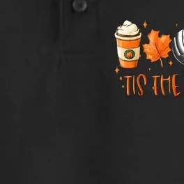 Tis The Season Pumpkin Leaf Latte Fall Volleyball Dry Zone Grid Performance Polo