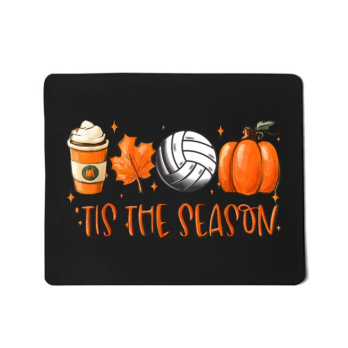 Tis The Season Pumpkin Leaf Latte Fall Volleyball Mousepad