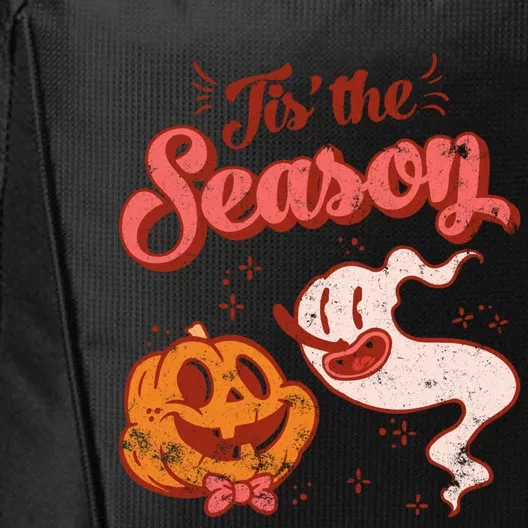 Tis' The Season Pumpkin Ghost Retro Halloween Costume Party Gift City Backpack