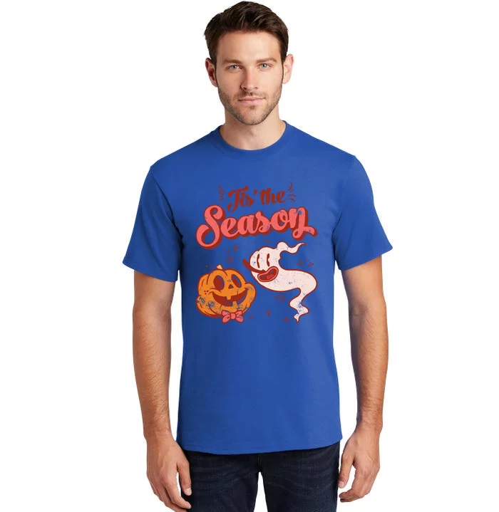 Tis' The Season Pumpkin Ghost Retro Halloween Costume Party Gift Tall T-Shirt