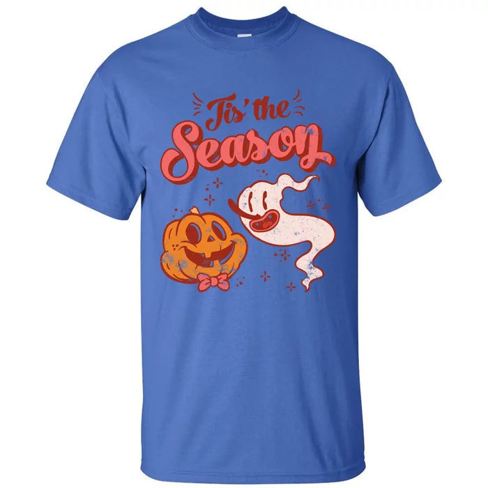 Tis' The Season Pumpkin Ghost Retro Halloween Costume Party Gift Tall T-Shirt