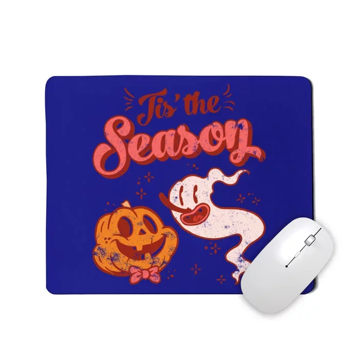 Tis' The Season Pumpkin Ghost Retro Halloween Costume Party Gift Mousepad