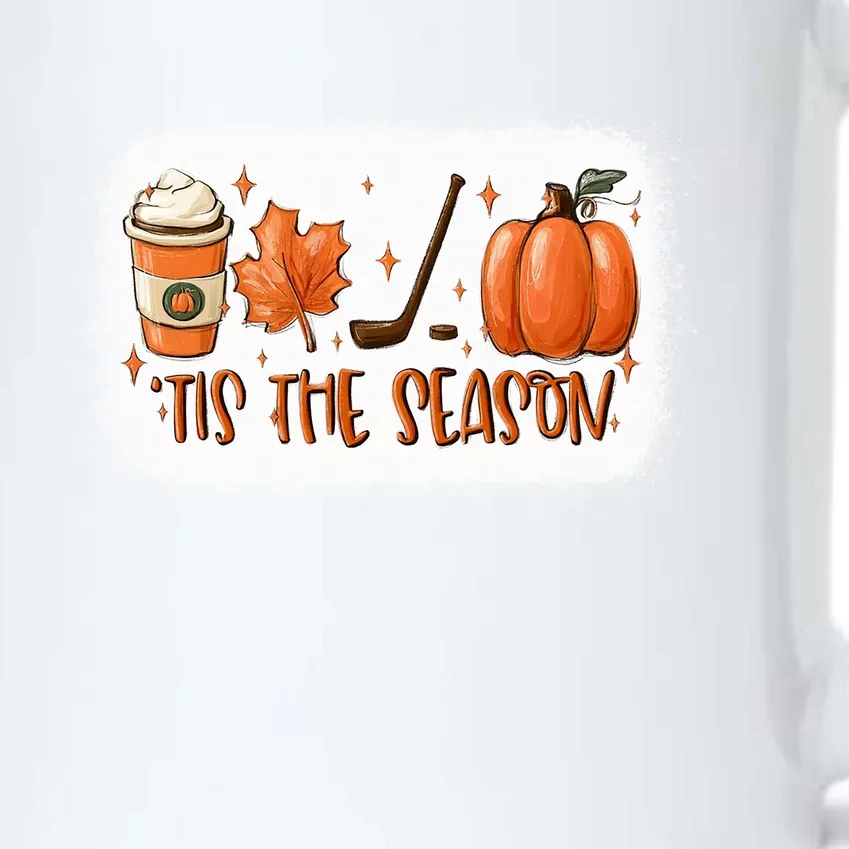 Tis The Season Hockey Latte Leaves Hello Pumpkin Fall Gift Black Color Changing Mug