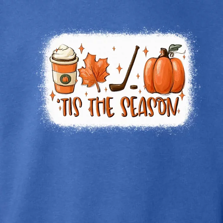 Tis The Season Hockey Latte Leaves Hello Pumpkin Fall Gift Toddler Hoodie