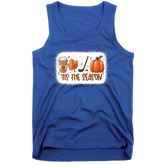 Tis The Season Hockey Latte Leaves Hello Pumpkin Fall Gift Tank Top