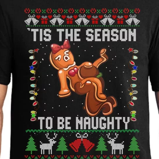 Tis The Season To Be Naughty Ugly Christmas Sweater Dirty Gift Pajama Set