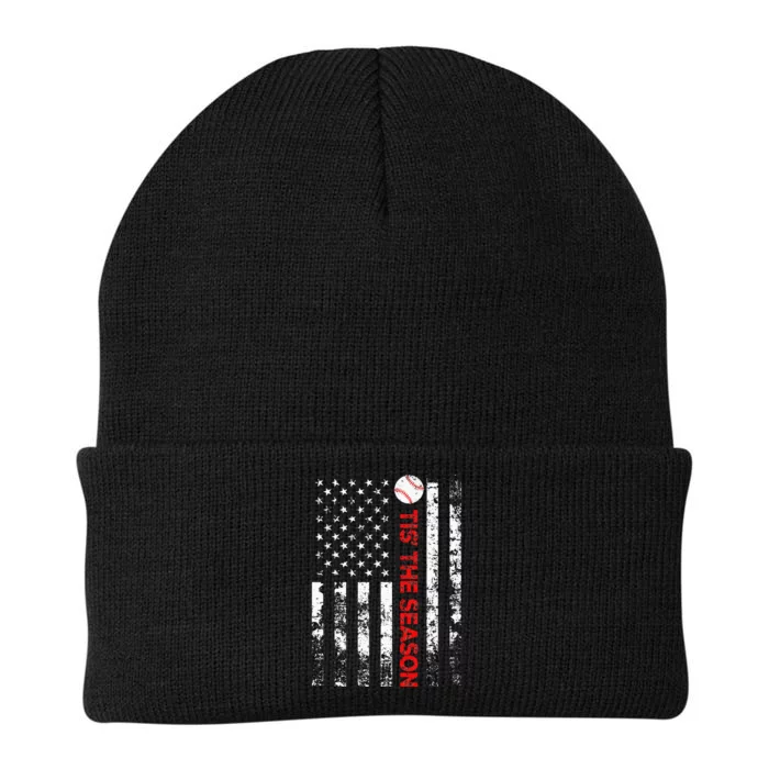 Tis The Season Baseball Game Day Knit Cap Winter Beanie