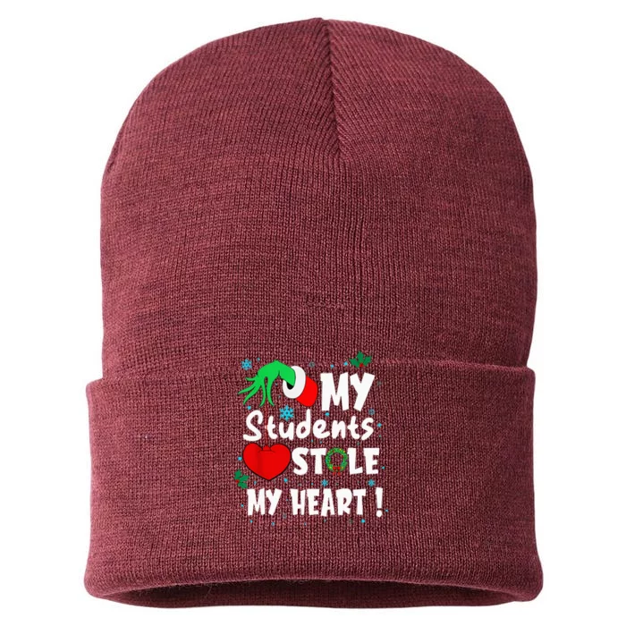 Tis The Season Christmas Funny My Students Stole My Heart Sustainable Knit Beanie