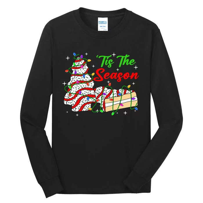 Tis' The Season Christmas Tree Cakes Debbie Xmas Tall Long Sleeve T-Shirt