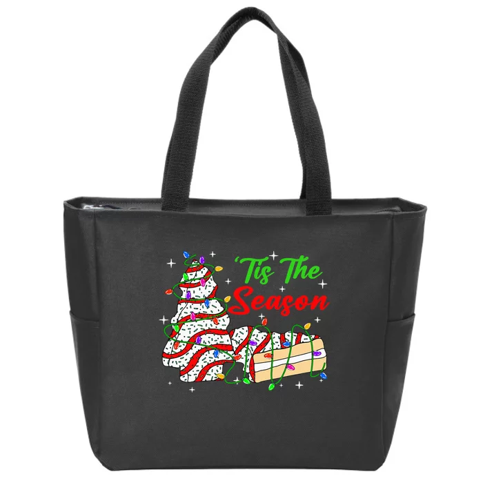 Tis' The Season Christmas Tree Cakes Debbie Xmas Zip Tote Bag