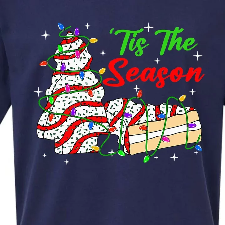 Tis' The Season Christmas Tree Cakes Debbie Xmas Sueded Cloud Jersey T-Shirt