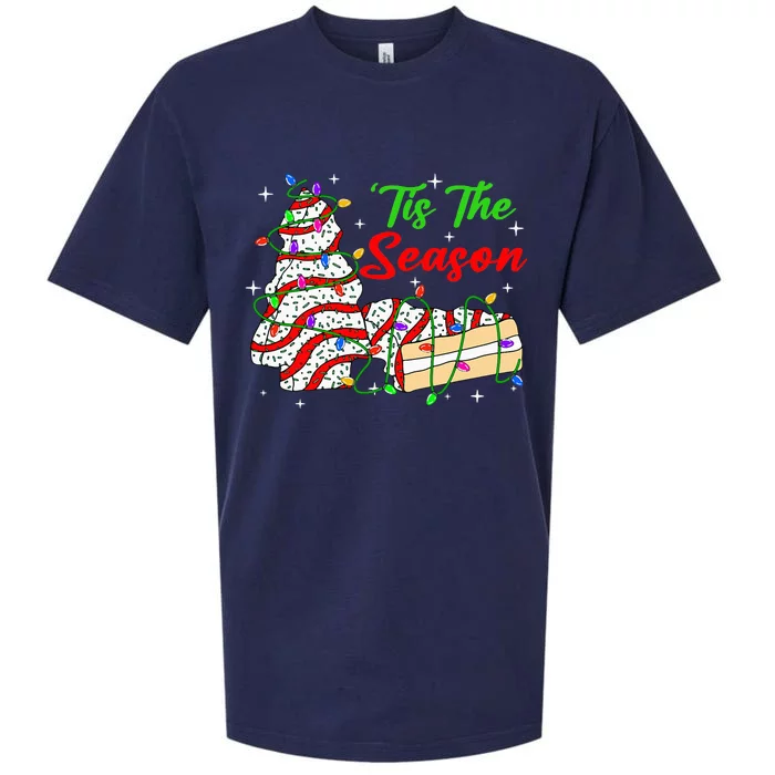 Tis' The Season Christmas Tree Cakes Debbie Xmas Sueded Cloud Jersey T-Shirt