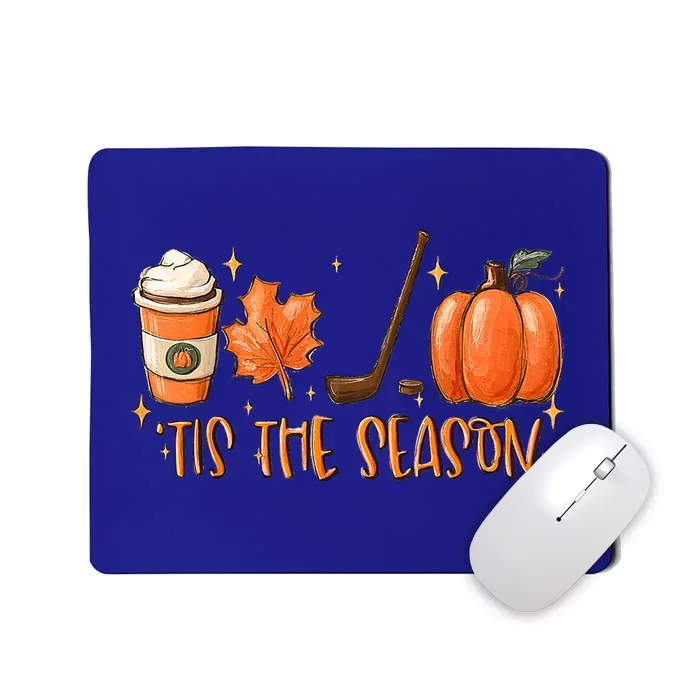 Tis The Season Hockey Latte Leaves Hello Pumpkin Halloween Gift Mousepad