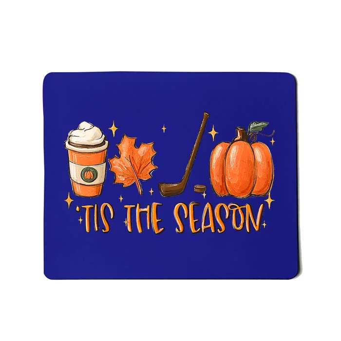 Tis The Season Hockey Latte Leaves Hello Pumpkin Halloween Gift Mousepad