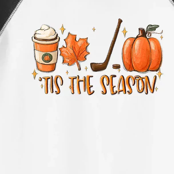 Tis The Season Hockey Latte Leaves Hello Pumpkin Halloween Gift Toddler Fine Jersey T-Shirt