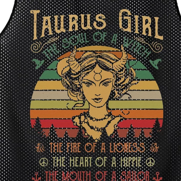 Taurus The Soul of a Witch The fire of a Lioness Hippie Mesh Reversible Basketball Jersey Tank