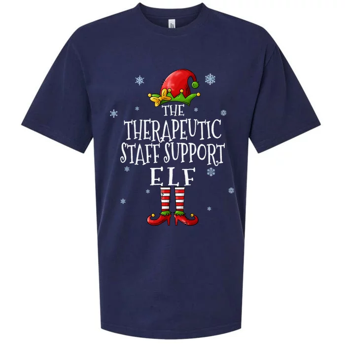 The Therapeutic Staff Support Elf Squad Matching Christmas Great Gift Sueded Cloud Jersey T-Shirt