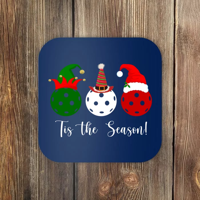 Tis The Season Pickleball Christmas Festive Coaster