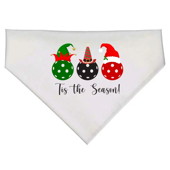 Tis The Season Pickleball Christmas Festive USA-Made Doggie Bandana